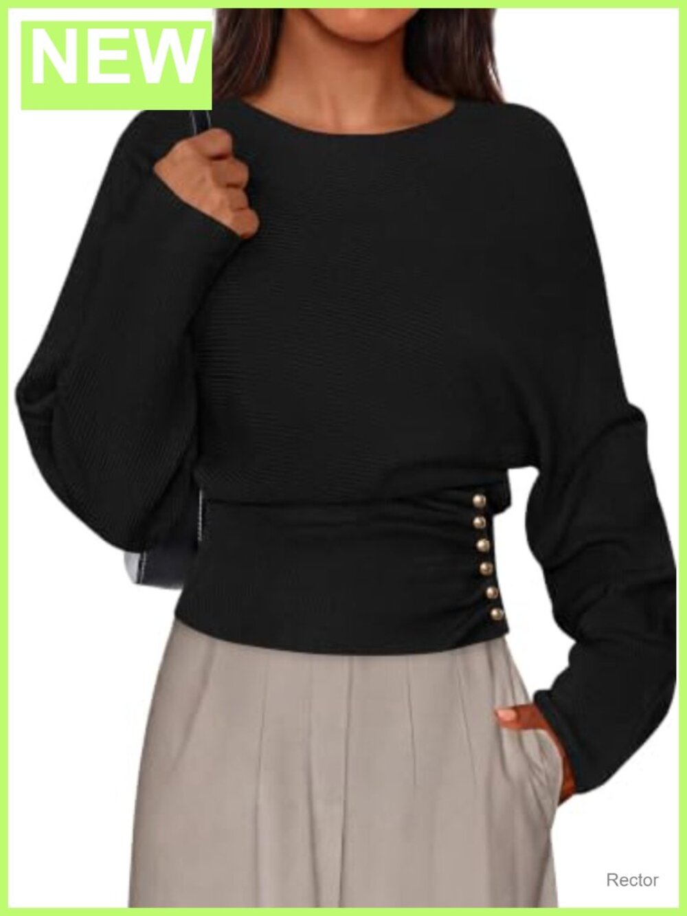Batwing Sleeve Sweater for Women Long Sleeve Pullover Knit